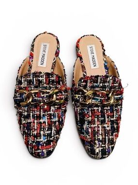 Steve Madden Cassady Loafer Mule In Multicolor Tweed size 6